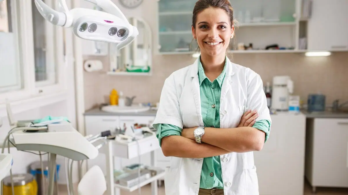 woman dentist in office