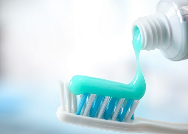 toothbrush with tooth paste