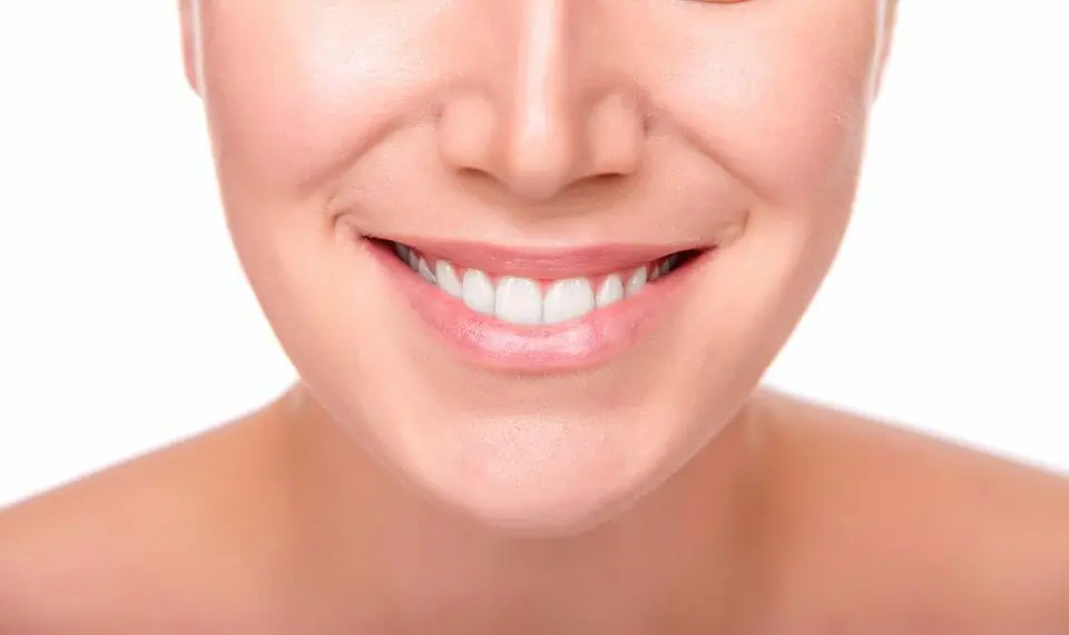 woman with white smile and straight teeth