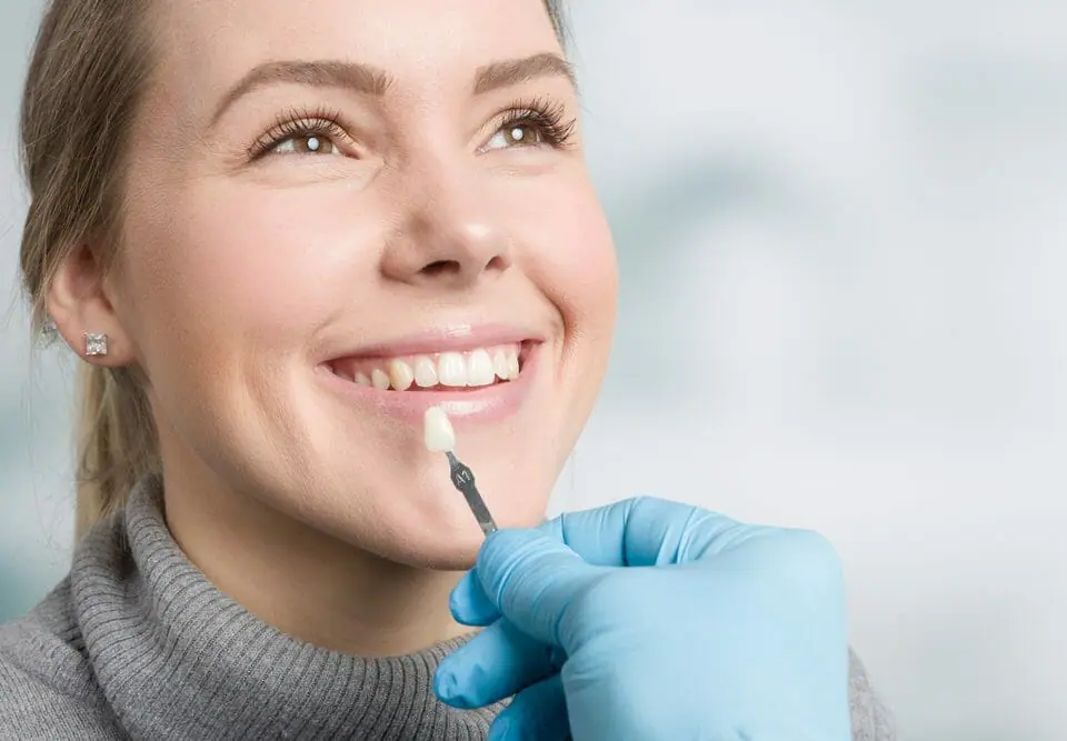 smiling girl getting veneers